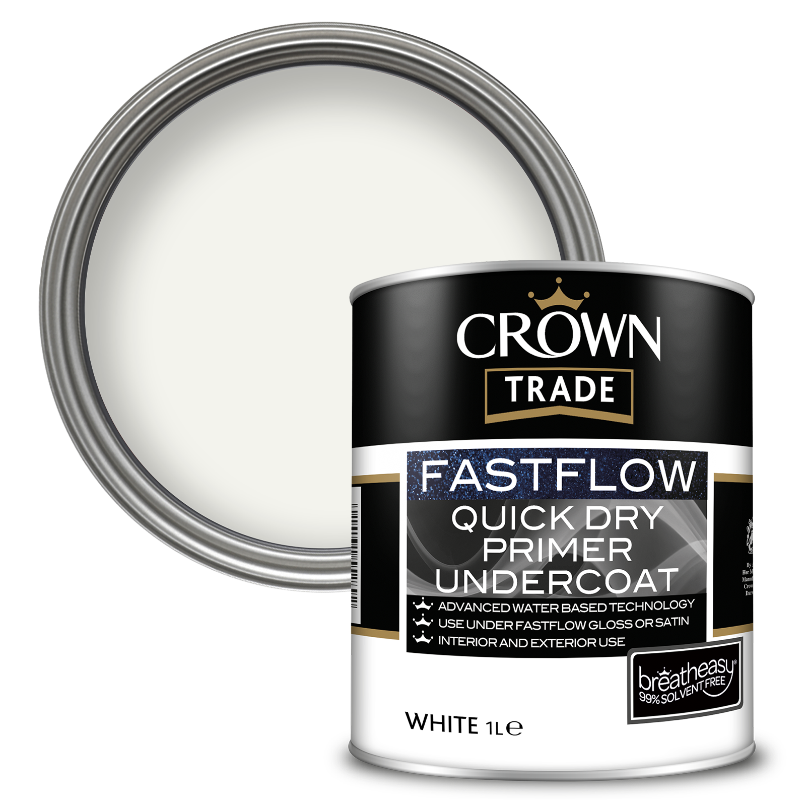 Crown Trade Paint Interior Exterior Fastflow Undercoat | All Sizes| White & Grey - Picture 4 of 6