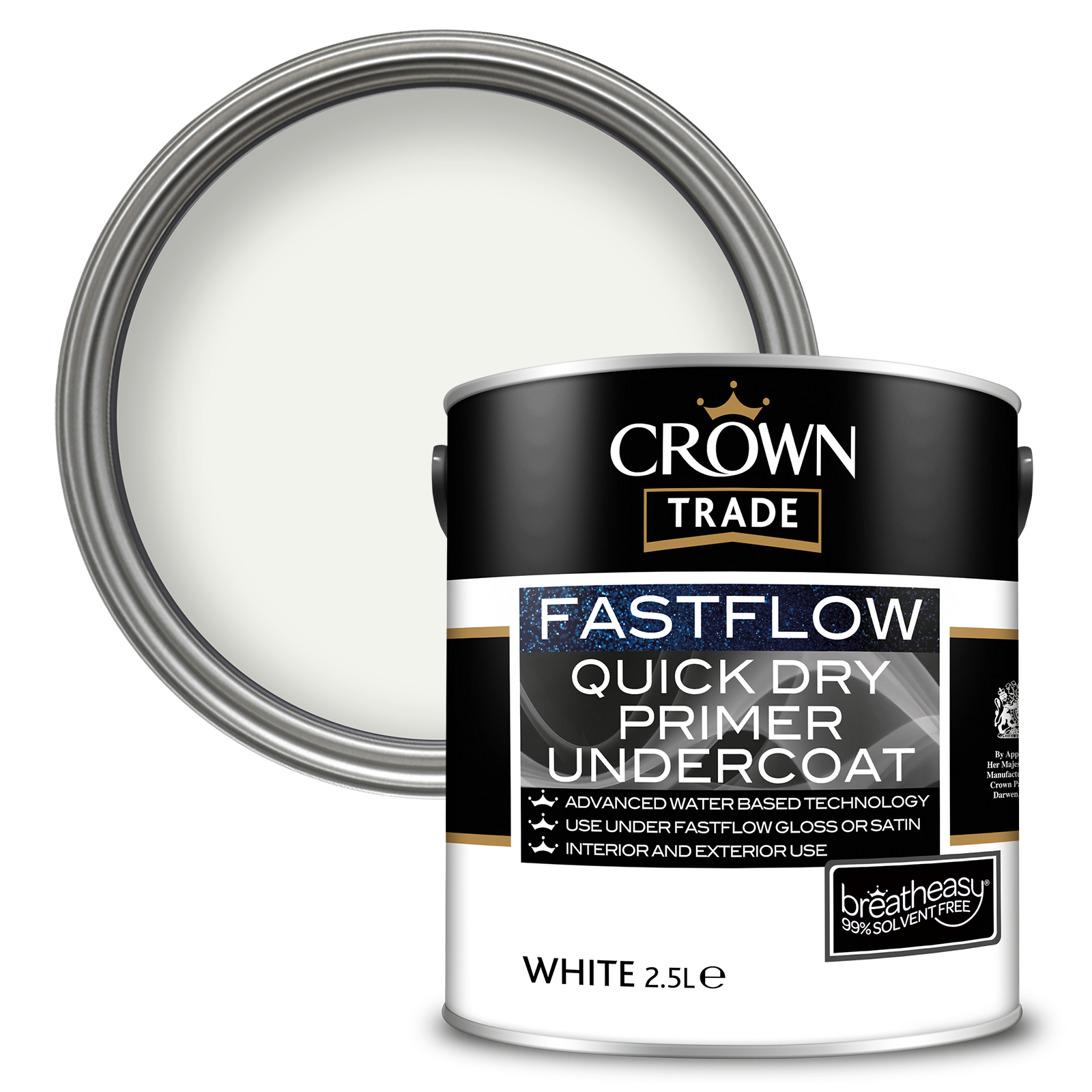 Crown Trade Paint Interior Exterior Fastflow Undercoat | All Sizes| White & Grey - Picture 6 of 6