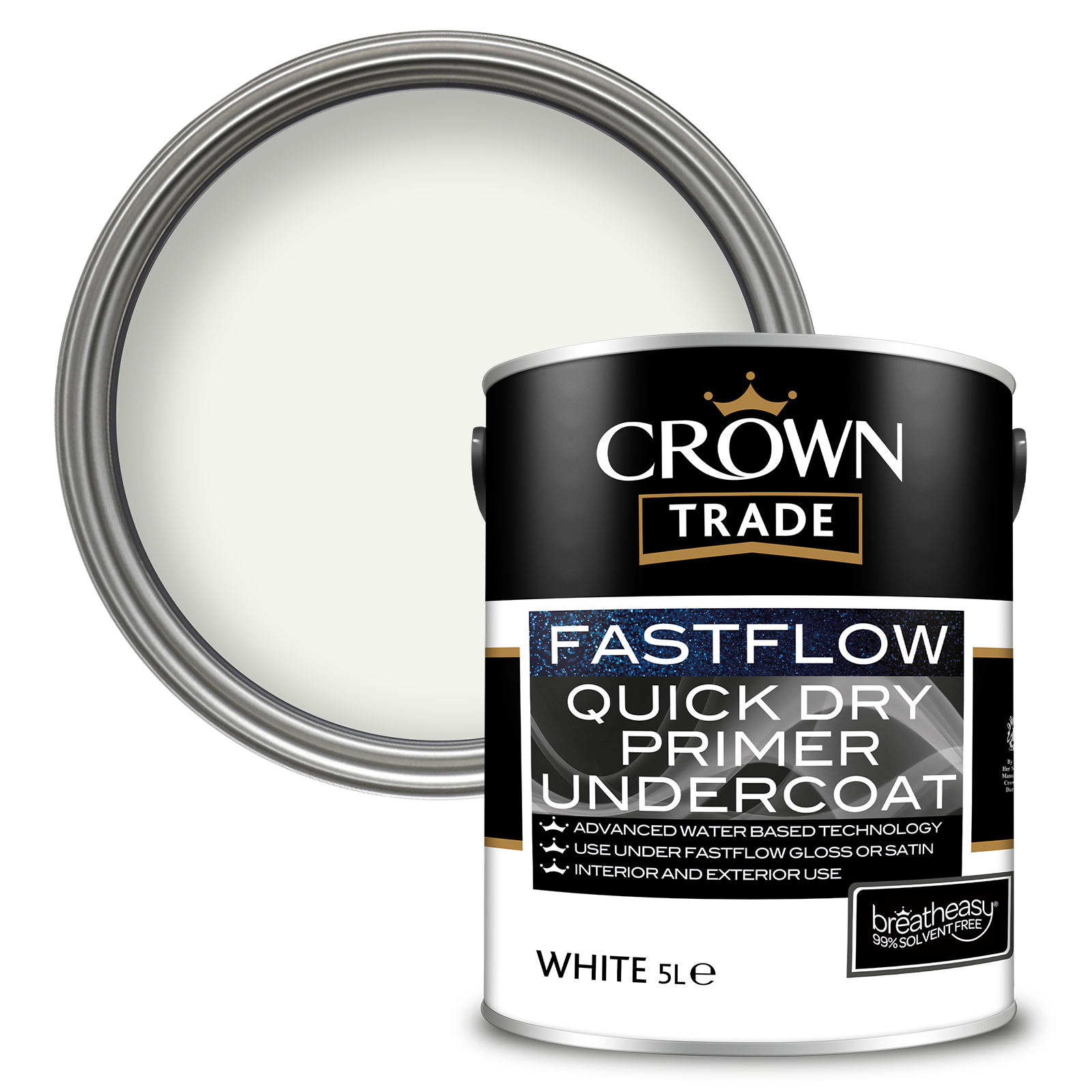 Crown Trade Paint Interior Exterior Fastflow Undercoat | All Sizes| White & Grey - Picture 5 of 6