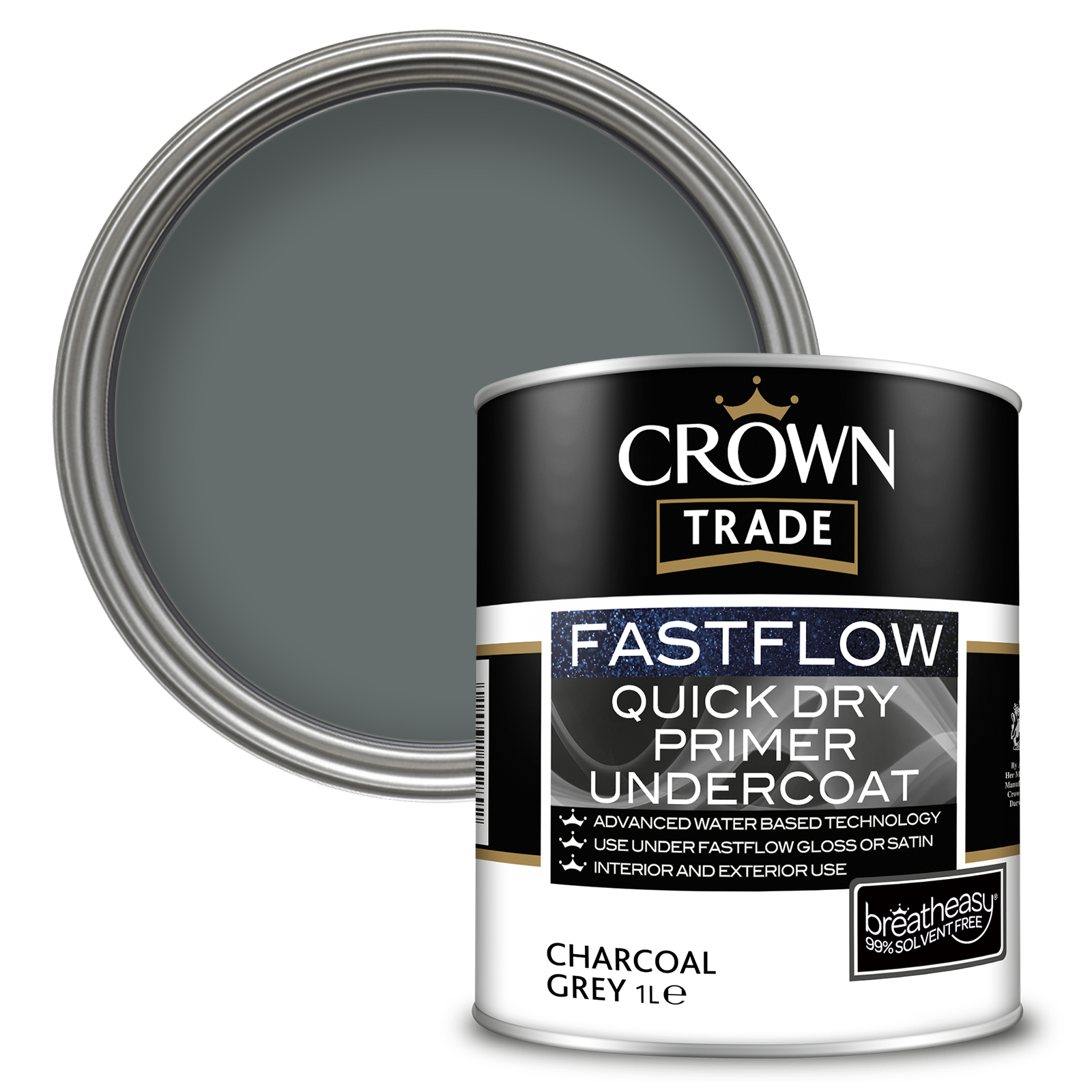 Crown Trade Paint Interior Exterior Fastflow Undercoat | All Sizes| White & Grey - Picture 2 of 6