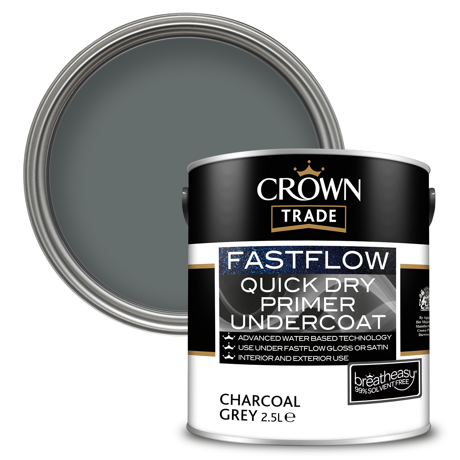 Crown Trade Paint Interior Exterior Fastflow Undercoat | All Sizes| White & Grey - Picture 3 of 6