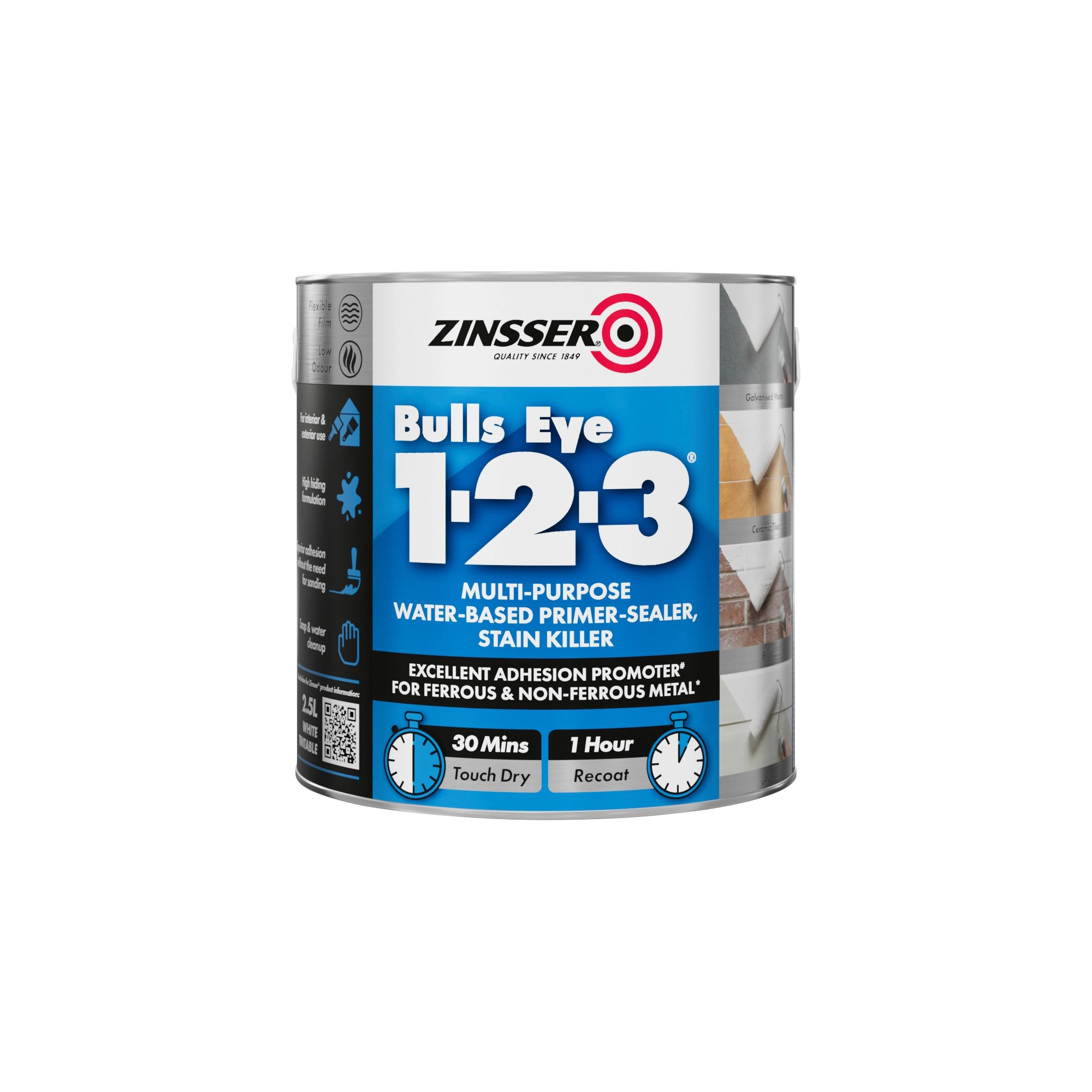 Zinsser Bullseye 1-2-3 | All Tin Sizes | White