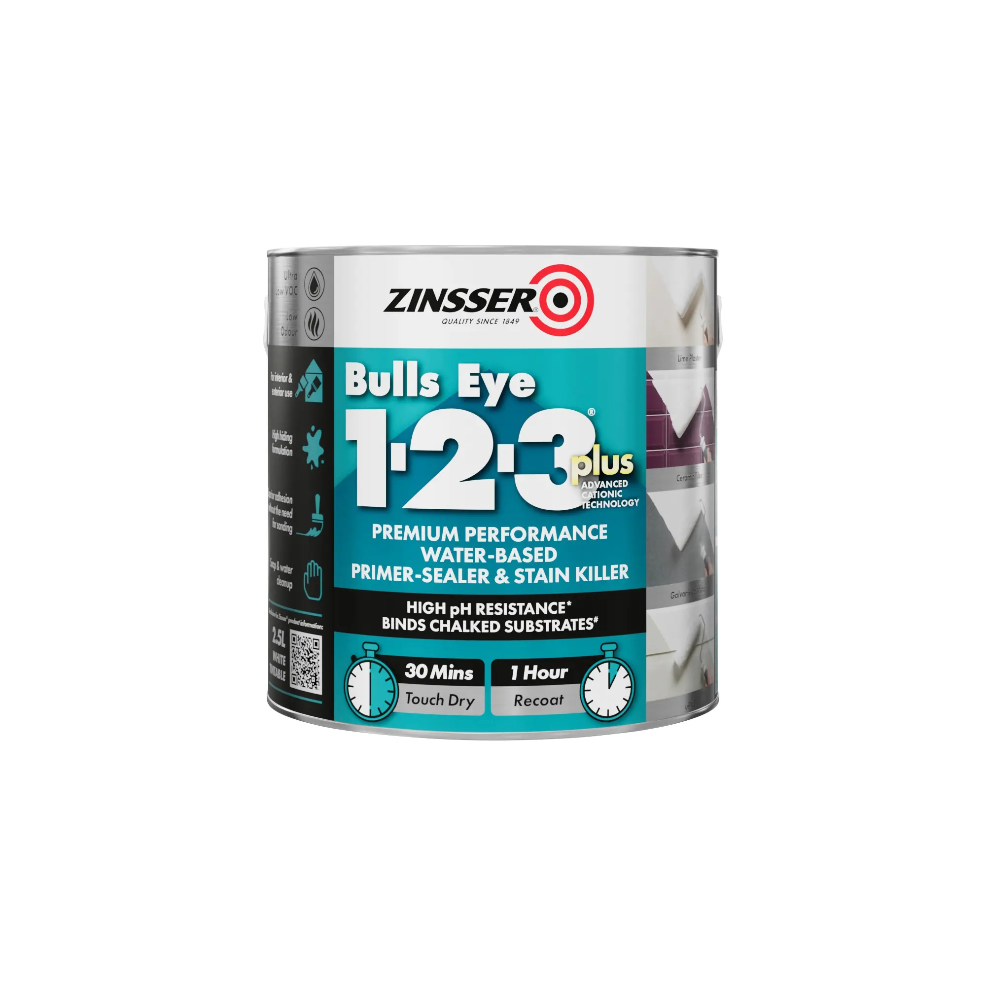 Zinsser Bullseye 1-2-3 Plus + | All Tin Sizes | White